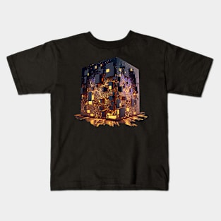 Digital golden cube Kids T-Shirt